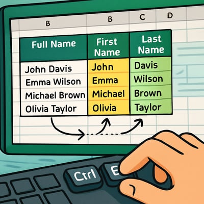 Flash Fill Magic (Ctrl + E)