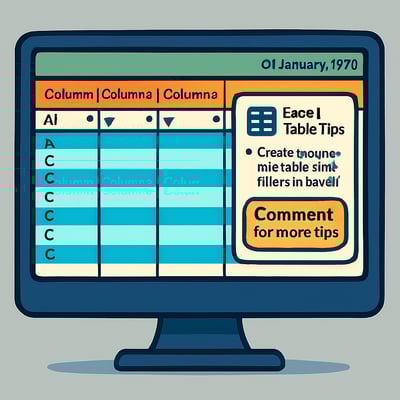 Quickly Format your data as a table
